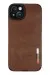 Newface iPhone 14 Plus Kılıf Loop Deri Silikon - Kahverengi