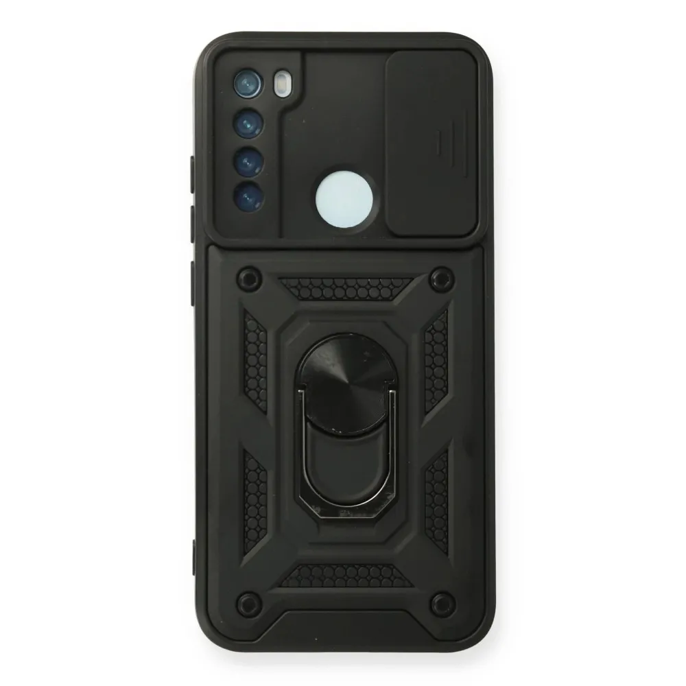 Newface Xiaomi Redmi Note 8 Kılıf Pars Lens Yüzüklü Silikon - Siyah