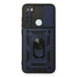 Newface Xiaomi Redmi Note 8 Kılıf Pars Lens Yüzüklü Silikon - Lacivert