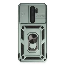 Newface Xiaomi Redmi Note 8 Pro Kılıf Pars Lens Yüzüklü Silikon - Yeşil