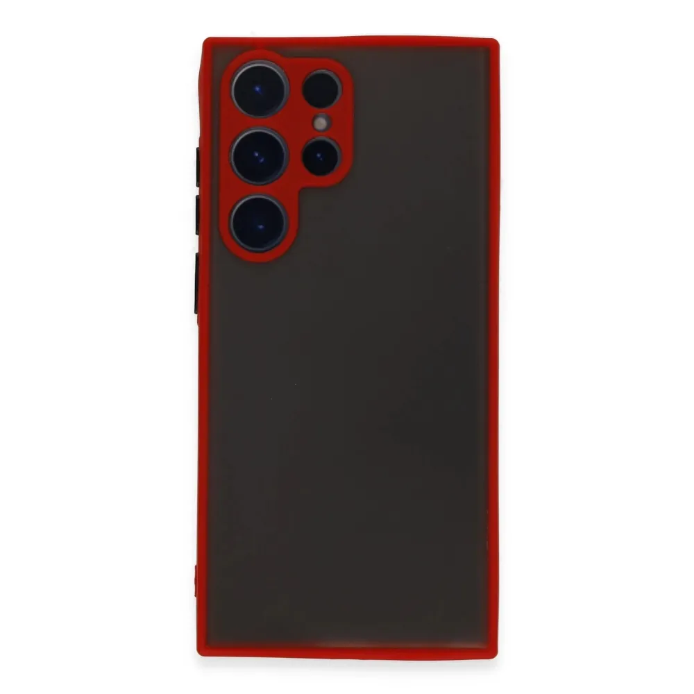 Newface Samsung Galaxy S22 Ultra Kılıf Montreal Silikon Kapak - Kırmızı