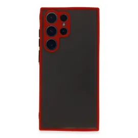 Newface Samsung Galaxy S22 Ultra Kılıf Montreal Silikon Kapak - Kırmızı