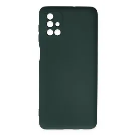 Newface Samsung Galaxy M51 Kılıf Nano içi Kadife Silikon - Koyu Yeşil