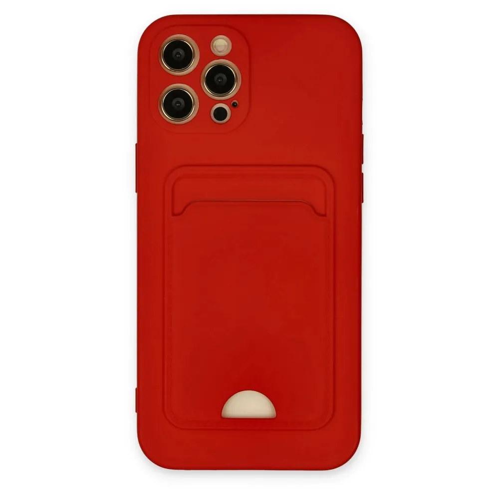Newface Iphone 12 Pro Max Kılıf Kelvin Kartvizitli Silikon - Kırmızı