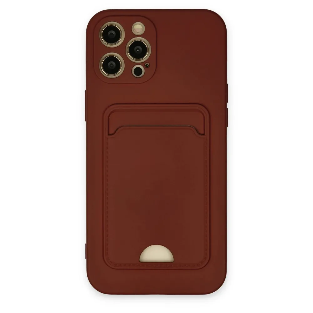 Newface Iphone 12 Pro Max Kılıf Kelvin Kartvizitli Silikon - Bordo