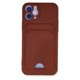 Newface iPhone 12 Kılıf Kelvin Kartvizitli Silikon - Bordo