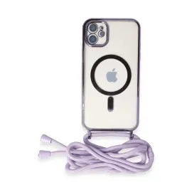 Newface Iphone 11 Kılıf Divo Lazer Askılı Magsafe Kapak - Lila
