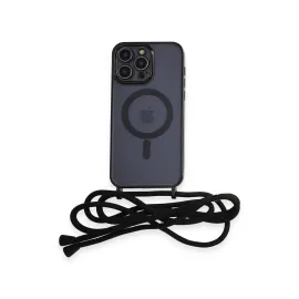 Newface Iphone 12 Pro Kılıf Divo Lazer Askılı Magsafe Kapak - Siyah