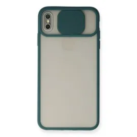 Newface Iphone X Kılıf Palm Buzlu Kamera Sürgülü Silikon - Yeşil