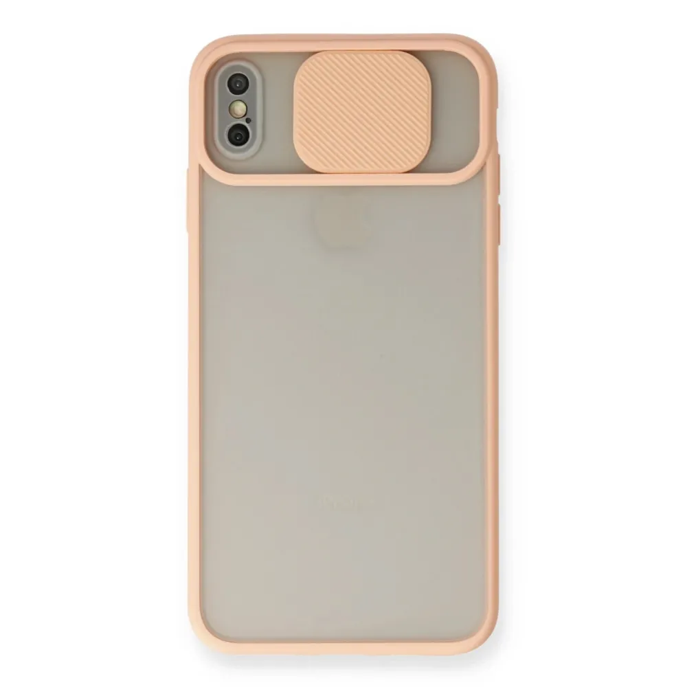 Newface Iphone X Kılıf Palm Buzlu Kamera Sürgülü Silikon - Pembe