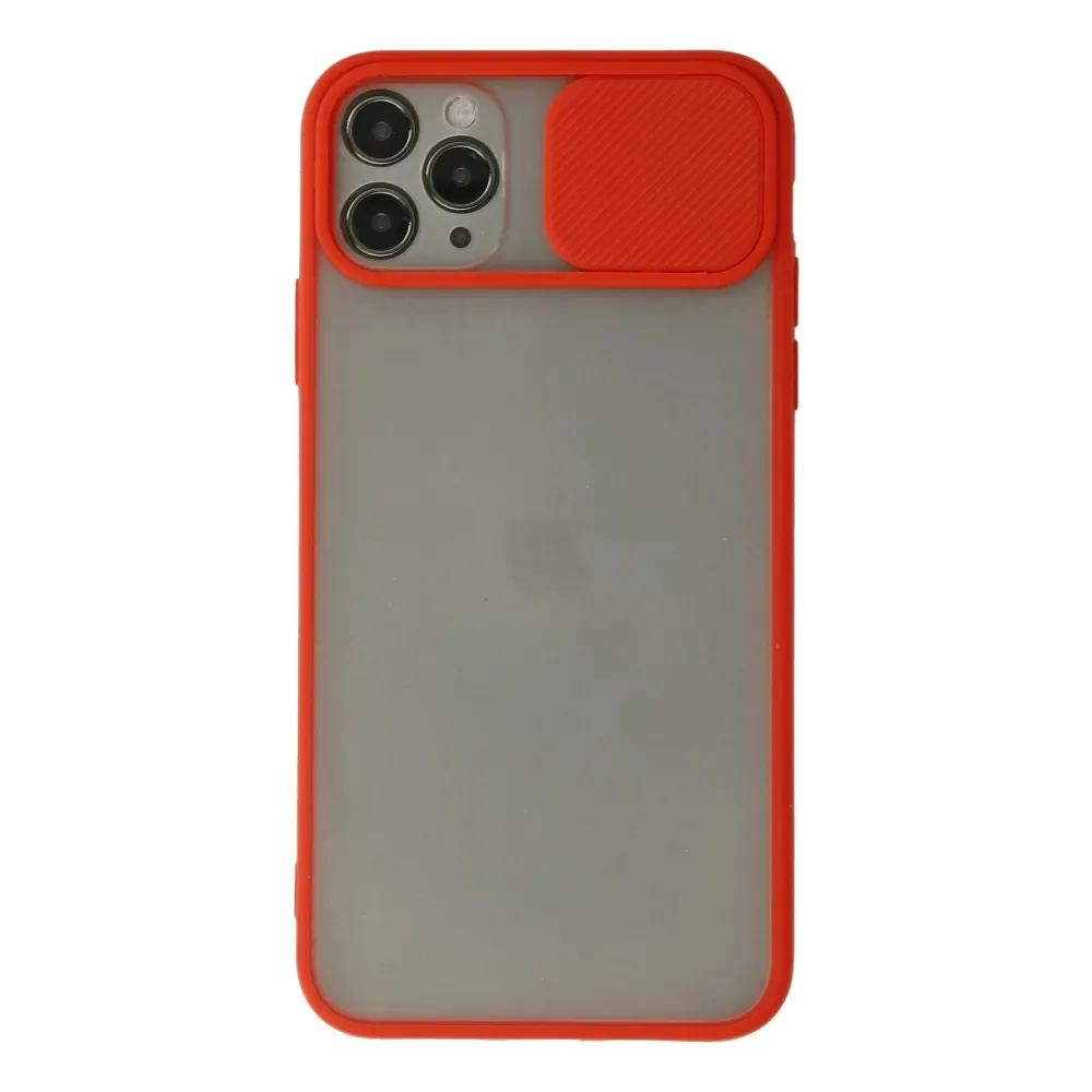 Newface Iphone 11 Pro Max Kılıf Palm Buzlu Kamera Sürgülü Silikon - Kırmızı