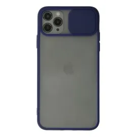 Newface Iphone 11 Pro Max Kılıf Palm Buzlu Kamera Sürgülü Silikon - Lacivert