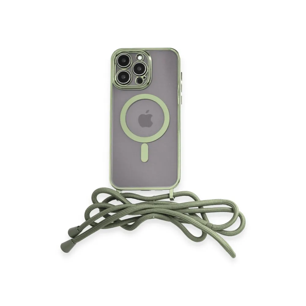 Newface Iphone 13 Pro Kılıf Divo Lazer Askılı Magsafe Kapak - Koyu Yeşil