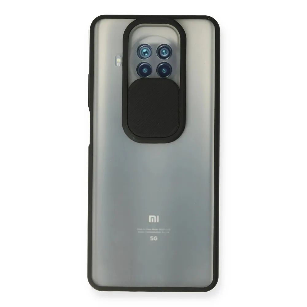 Newface Xiaomi Mi 10T Lite Kılıf Palm Buzlu Kamera Sürgülü Silikon - Siyah