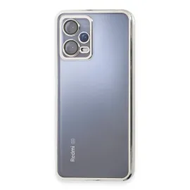 Newface Xiaomi Redmi Note 12 Pro 5G Kılıf Razer Lensli Silikon - Gümüş