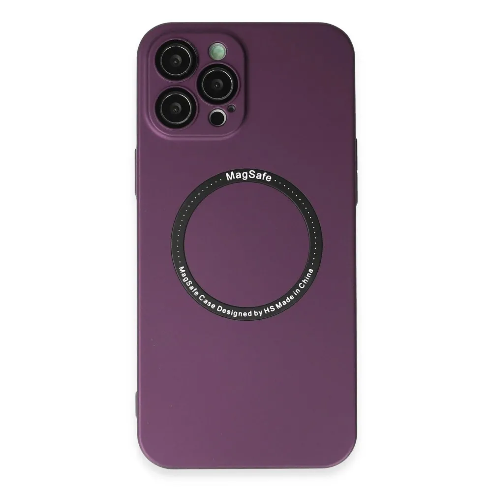 Newface Iphone 12 Pro Kılıf Jack Magneticsafe Lens Silikon - Mürdüm