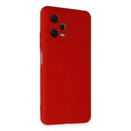 Newface Xiaomi Redmi Note 12 5G Kılıf Nano Içi Kadife Silikon - Kırmızı