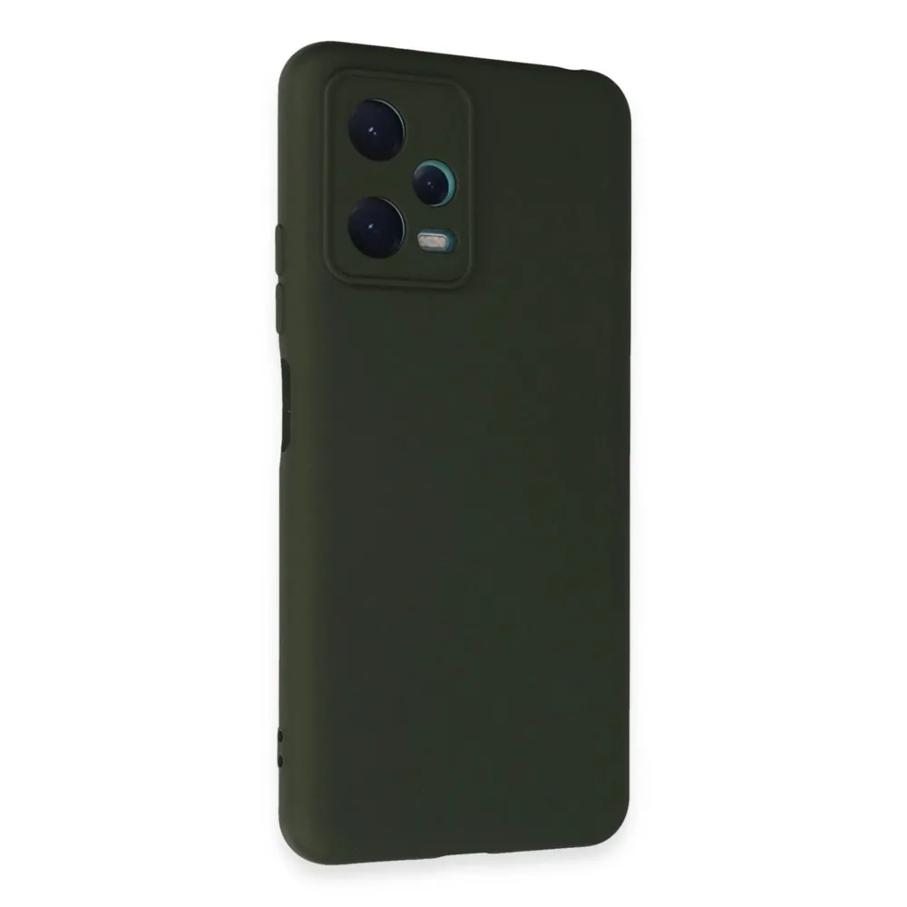 Newface Xiaomi Redmi Note 12 5G Kılıf Nano Içi Kadife Silikon - Koyu Yeşil