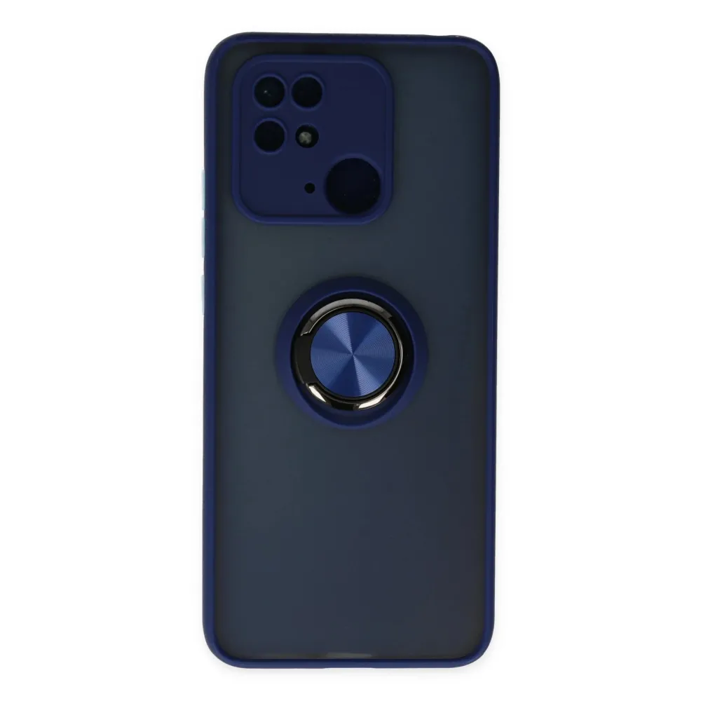 Newface Xiaomi Poco C40 Kılıf Montreal Yüzüklü Silikon Kapak - Lacivert