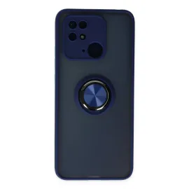 Newface Xiaomi Poco C40 Kılıf Montreal Yüzüklü Silikon Kapak - Lacivert