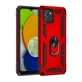 Newface Samsung Galaxy A03 Kılıf Sofya Yüzüklü Silikon Kapak - Kırmızı