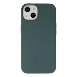 Newface Iphone 14 Kılıf Nano Içi Kadife Silikon - Koyu Yeşil