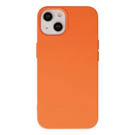 Newface Iphone 14 Plus Kılıf Nano Içi Kadife Silikon - Turuncu