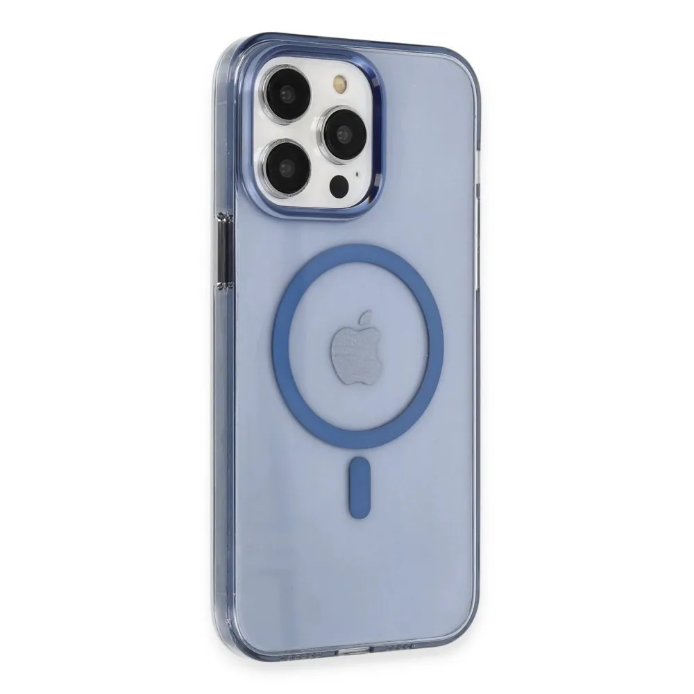 Newface Iphone 14 Pro Kılıf Tron Şeffaf Magsafe Kapak - Mavi
