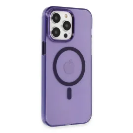 Newface Iphone 14 Pro Max Kılıf Tron Şeffaf Magsafe Kapak - Derin Mor