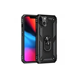 Newface Iphone 14 Plus Kılıf Sofya Yüzüklü Silikon Kapak - Siyah