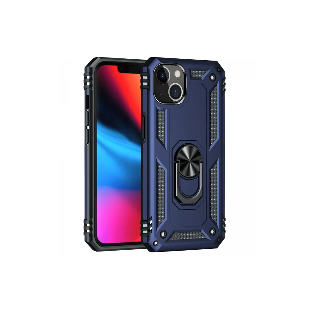 Newface Iphone 14 Plus Kılıf Sofya Yüzüklü Silikon Kapak - Lacivert