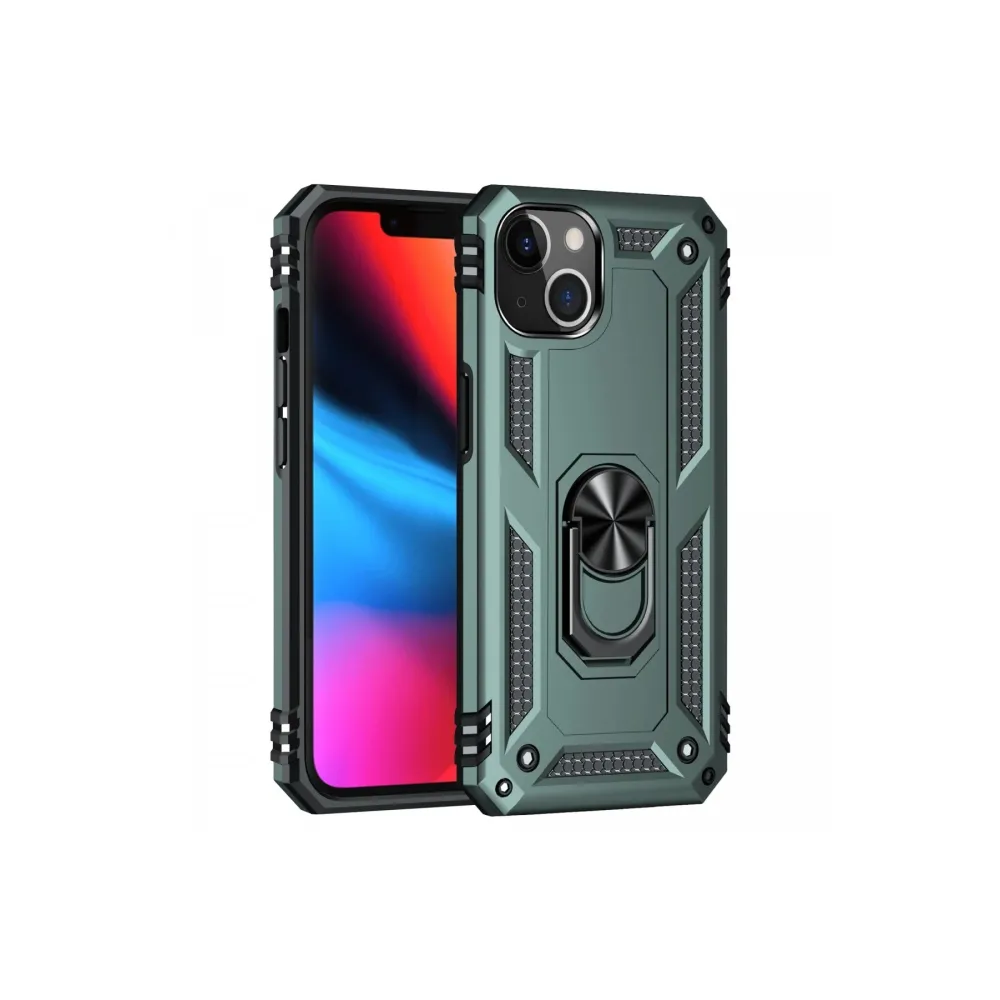 Newface Iphone 14 Plus Kılıf Sofya Yüzüklü Silikon Kapak - Yeşil