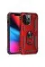 Newface Iphone 14 Pro Max Kılıf Sofya Yüzüklü Silikon Kapak - Kırmızı