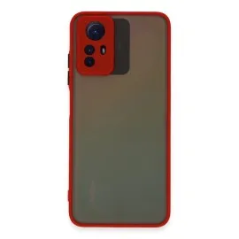 Newface Xiaomi Redmi Note 12S Kılıf Montreal Silikon Kapak - Kırmızı