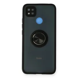 Newface Xiaomi Redmi 9C Kılıf Montreal Yüzüklü Silikon Kapak - Siyah