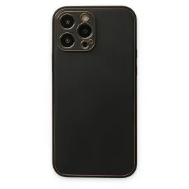 Newface Iphone 14 Pro Kılıf Coco Deri Silikon Kapak - Siyah