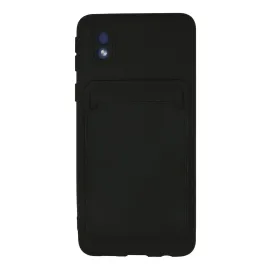 Newface Samsung Galaxy A01 Core Kılıf Kelvin Kartvizitli Silikon - Siyah