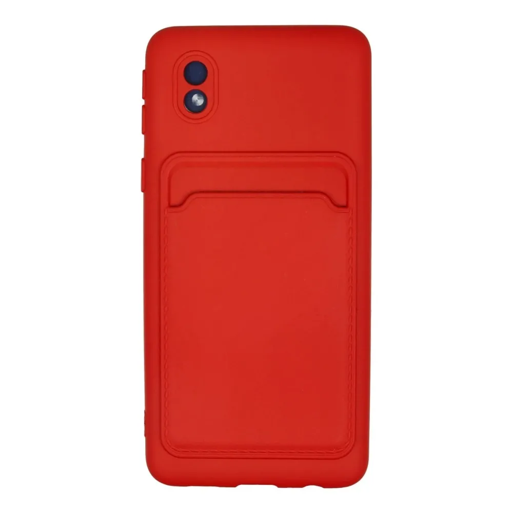 Newface Samsung Galaxy A01 Core Kılıf Kelvin Kartvizitli Silikon - Kırmızı