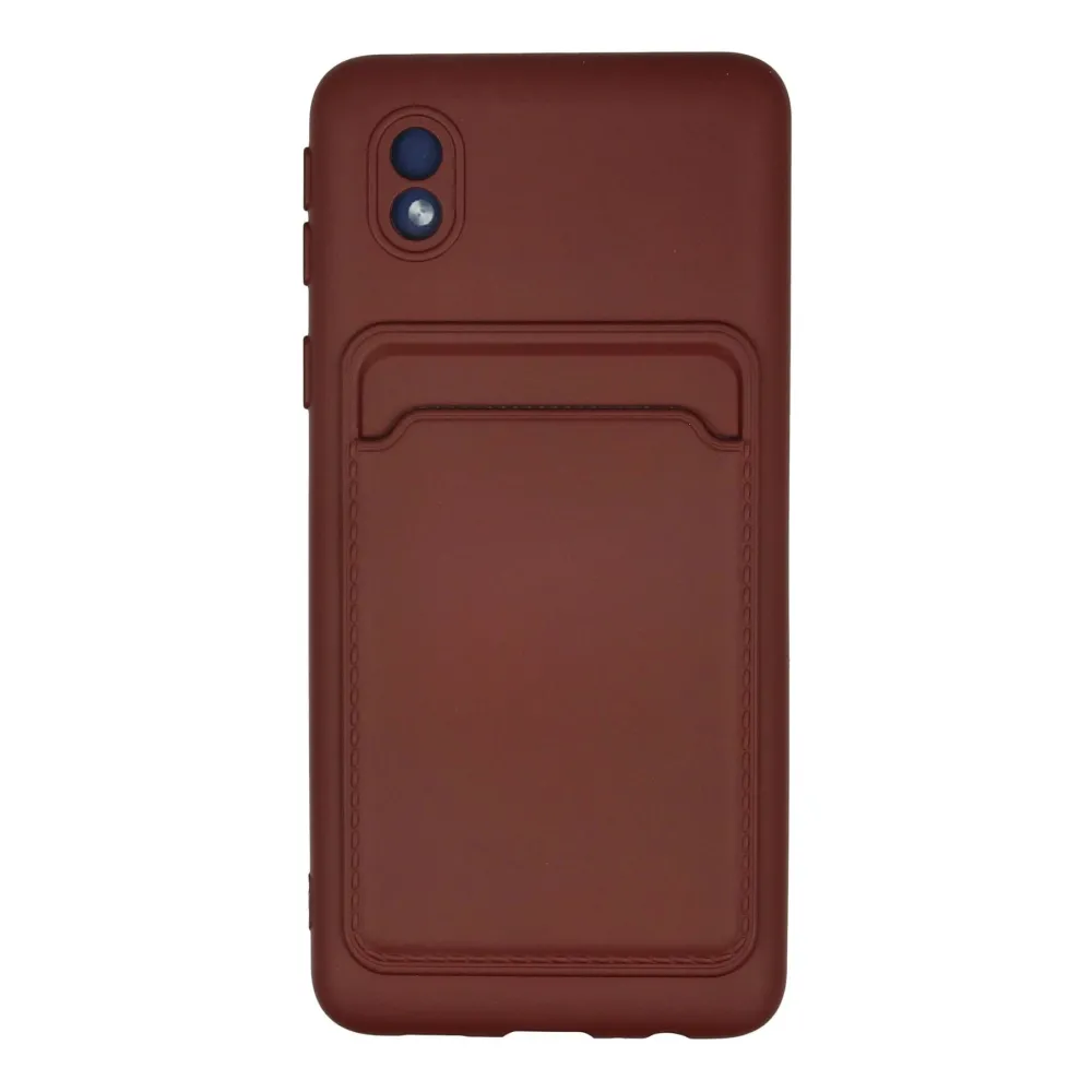 Newface Samsung Galaxy A01 Core Kılıf Kelvin Kartvizitli Silikon - Bordo