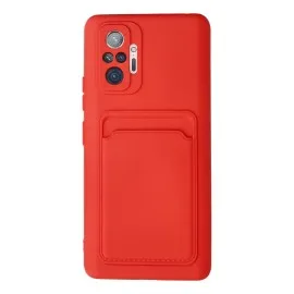 Newface Xiaomi Redmi Note 10 Pro Kılıf Kelvin Kartvizitli Silikon - Kırmızı