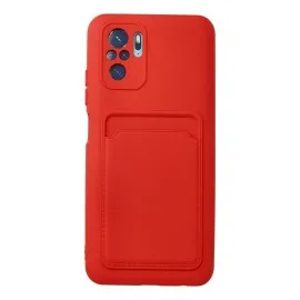 Newface Xiaomi Redmi Note 10S Kılıf Kelvin Kartvizitli Silikon - Kırmızı