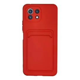 Newface Xiaomi Mi 11 Kılıf Kelvin Kartvizitli Silikon - Kırmızı