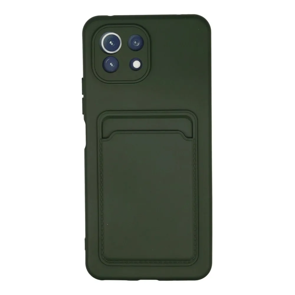 Newface Xiaomi Mi 11 Kılıf Kelvin Kartvizitli Silikon - Koyu Yeşil
