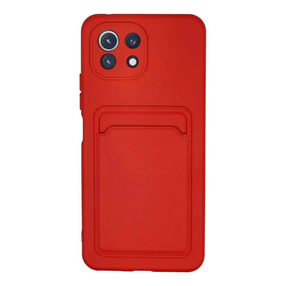 Newface Xiaomi Mi 11 Lite Kılıf Kelvin Kartvizitli Silikon - Kırmızı