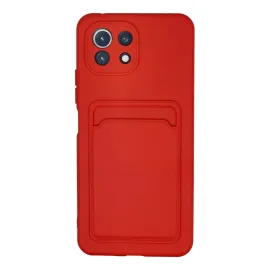 Newface Xiaomi Mi 11 Lite Kılıf Kelvin Kartvizitli Silikon - Kırmızı