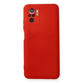 Newface Xiaomi Redmi Note 10 Kılıf Nano Içi Kadife Silikon - Kırmızı