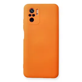 Newface Xiaomi Redmi Note 10 Kılıf Nano Içi Kadife Silikon - Turuncu