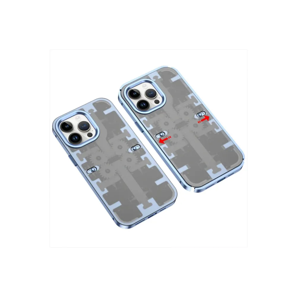 Newface Iphone 14 Pro Max Kılıf Mekanik Bumper Kapak - Mavi