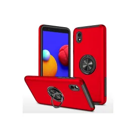 Newface Samsung Galaxy A01 Core Kılıf Elit Yüzüklü Kapak - Kırmızı