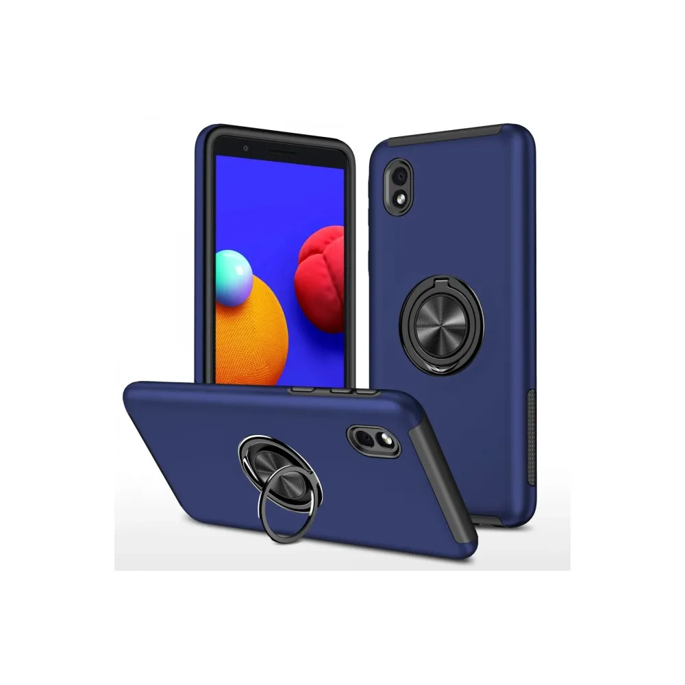 Newface Samsung Galaxy A01 Core Kılıf Elit Yüzüklü Kapak - Lacivert